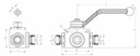 3 WAY BALL VALVE ISO 8434-1 METRIC THREAD (LIGHT SERIES)