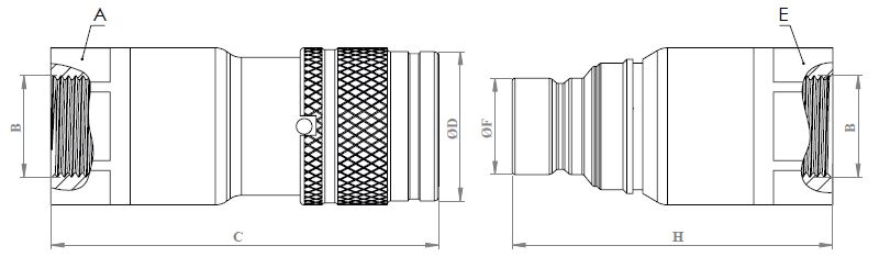 16028 FLAT FACE ISO 1179-1 BSPP THREAD