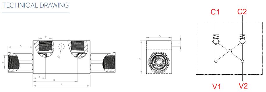 DOUBLE PILOT OPERATED CHECK VALVE