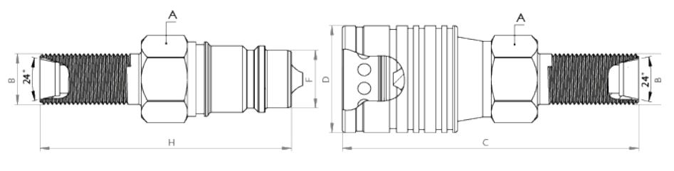 7241-A PUSH PULL BULKHEAD ISO 8434-1 METRIC THREAD