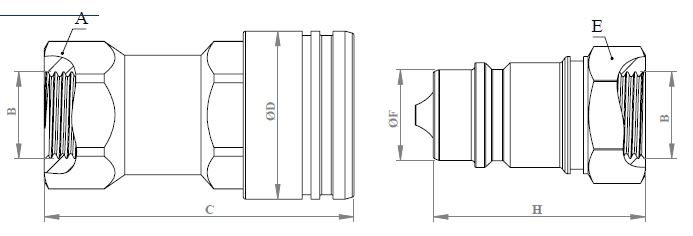 QCA 7241-A POPET TYPE ISO 1179-1 BSPP THREAD