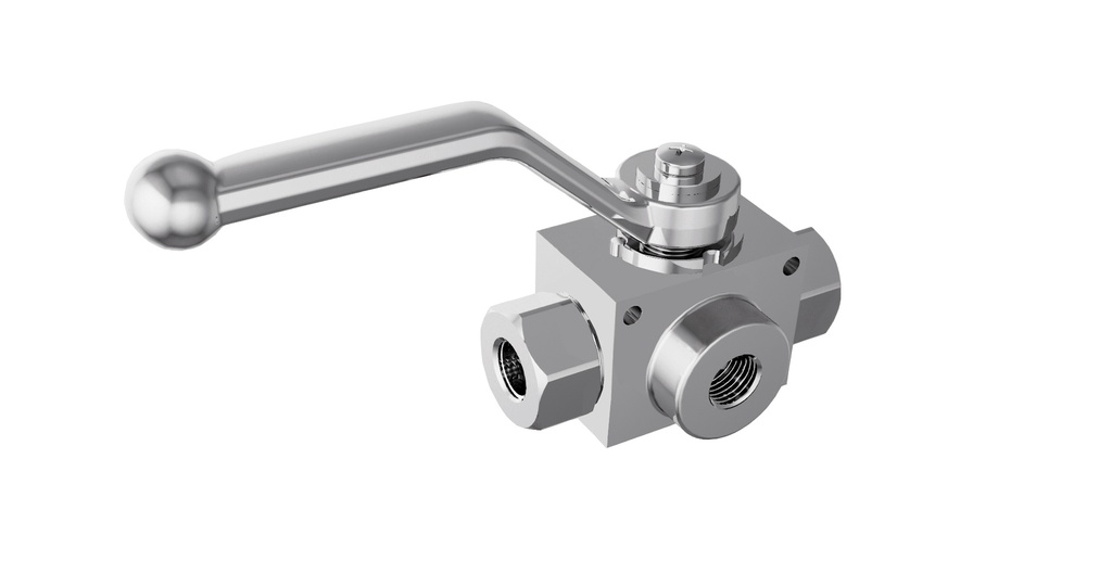 3 WAY BALL VALVE ISO 1179-1 BSPP THREAD "L"