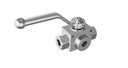 3 WAY BALL VALVE ISO 1179-1 BSPP THREAD "L"