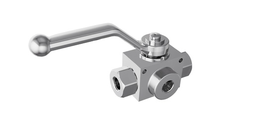 3 WAY BALL VALVE ISO 1179-1 BSPP THREAD "L"