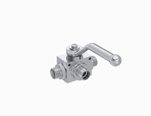 OLEOCON 3 WAY BALL VALVE ISO 8434-1 METRIC THREAD (LIGHT SERIES)